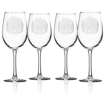 Sand Dollar White Wine Glass 12 ounce, Set of 4