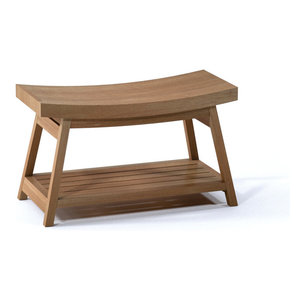 Outdoor Teak Patio Barcelona Shower Spa Bench With Bottom Shelf Outdoor Teak Patio Barcelona Shower Spa
