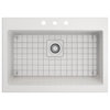 BOCCHI 1500-001-KIT1 Apron Front Drop-In Fireclay 34" 1 Bowl Kitchen Sink Kit