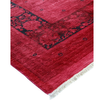Transitional, One-of-a-Kind Hand-Knotted Area Rug Red, 9'3"x11'10"