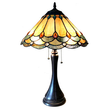 CHLOE Lighting AMELIA Victorian 2-Light Antique Dark Bronze Table Lamp, 15"