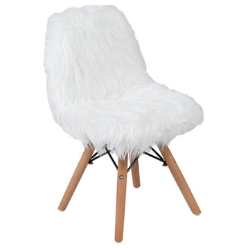 Flash Furniture Kids Shaggy Dog White Accent Chair