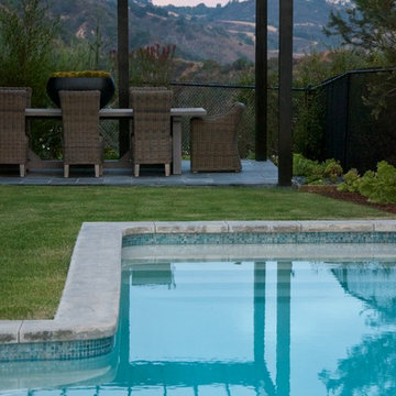 Bel Air pool with pergola reflection.