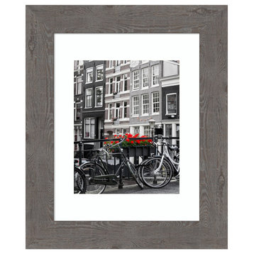 Amanti Art Rustic Plank Grey Nrrw Photo Frame Opening Size 11x14 Matted To 8x10