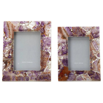 Two's Company Amethyst Photo Frames, Gift Box, Set of 2