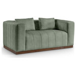 Meridian Furniture - Mallina Upholstered Loveseat, Green, Vegan Leather - Indulge in the allure of the Green Vegan Leather Mallina Loveseat by Meridian Furniture. Its captivating design and luxurious Green Vegan Leather elevate any space with effortless elegance. Crafted with precision and durability in mind, this stunning piece becomes the focal point of gatherings, fostering moments of connection and warmth. Embrace sophistication and style with the Mallina Loveseat, a testament to exquisite taste and timeless beauty.