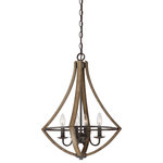 Quoizel - Quoizel Shire Four Light Chandelier SHR2818RK - Four Light Chandelier from Shire collection in Rustic Black finish. Number of Bulbs 4. Max Wattage 60.00 . No bulbs included. Traditional warmth meets industrial minimalism in the Shire collection. The rubbed black edges on the faux wood frame complements the rustic black finish of the inner rings. Curved arms and candelabra bulbs add classic charm to the chic simplicity of the drop silhouette. No UL Availability at this time.