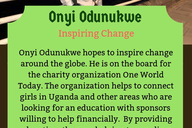 Onyi Odunukwe’s Work with One World Today