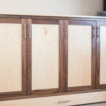 TV Lift Cabinet in solid Maple Infused with Solid Walnut (The Naramada)
