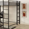 Furniture of America Mattelius Metal Full Loft Bed with Workstation in Silver