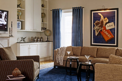 Transitional living room photo in Boston