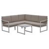 Oceana Sand Aluminum Outdoor 3pc Sectional Set with Cushions