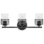 Hinkley - Hinkley 50263BK Della, 3 Light Bath Vanity 9.5 In - Dellas unique chevron design casts beautiful shadoDella 3 Light Bath V Black Clear GlassUL: Suitable for damp locations Energy Star Qualified: n/a ADA Certified: n/a  *Number of Lights: 3-*Wattage:100w Incandescent bulb(s) *Bulb Included:No *Bulb Type:Incandescent *Finish Type:Black