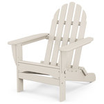 POLYWOOD - Polywood Classic Folding Adirondack Chair, Sand - Summertime and relaxation take on a whole new meaning when you kick back in the comfortably contoured seat of the POLYWOOD Classic Folding Adirondack. This sturdy chair is constructed of solid POLYWOOD lumber that's durable enough to withstand nature's elements. Plus, it comes with the added convenience of folding flat for easy storage and transportation. While this chair is available in a variety of attractive, fade-resistant colors that give the appearance of painted wood, it requires none of the maintenance real wood does. There's no painting, staining or waterproofing involved, nor will this chair splinter, crack, chip, peel or rot. It's also resistant to stains, corrosive substances, salt spray and other environmental stresses. Here's something else you'll like about this easy, worry-free chairit's made right here in the USA and backed by a 20-year warranty.