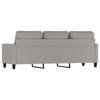 vidaXL Sofa Upholstered 3 Seater Sofa Couch for Living Room Light Gray Fabric