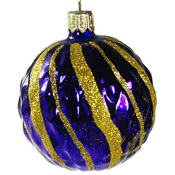 inchTwistinch (Purple) Glass Christmas Ball Ornament