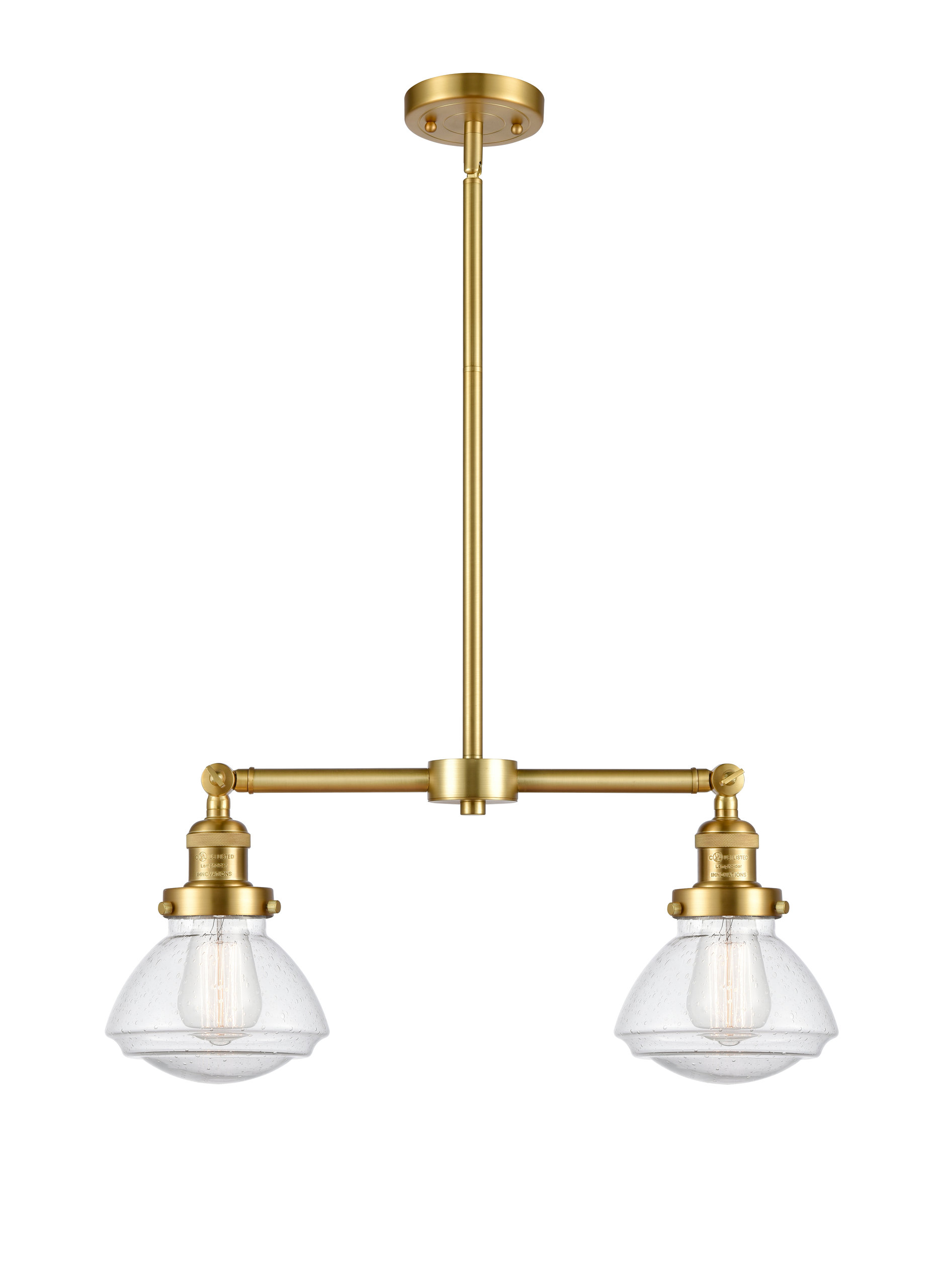 Olean 2 Light Island Light In Satin Gold (209-Sg-G324) - Industrial ...