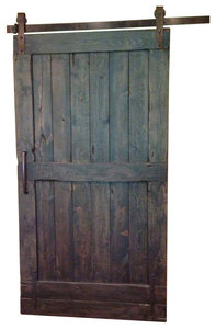 Rustic Sliding Barn Door, Dark Walnut