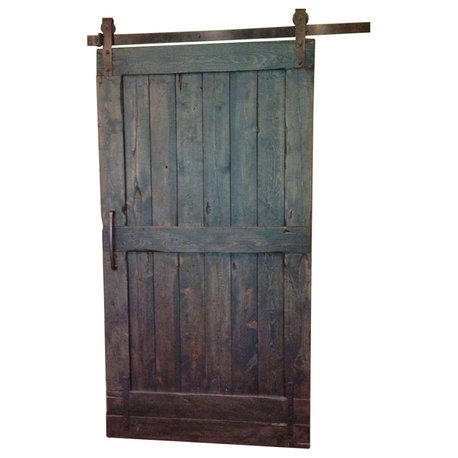 Rustic Sliding Barn Door, Dark Walnut