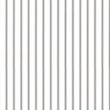 Ticking Stripe Wallpaper, Black and White, 1 Bolt