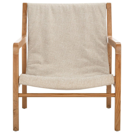 Safavieh Couture Osmond Linen Sling Chair Sand/Natural