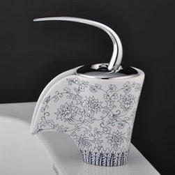 Ceramic Tap Blue and White Porcelain Finish Painting T0539A - Bathroom Sink Faucets