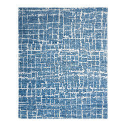 Nourison - Nourison Luna 7'9" x 9'9" Blue Silver Modern Indoor Area Rug - Area Rugs