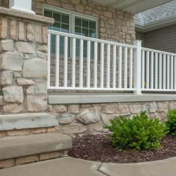 Bellevue Thin Stone Veneer Front Porch Close-Up