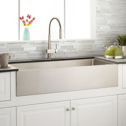 42" OPTIMUM STAINLESS STEEL FARMHOUSE SINK - Kitchen Sinks