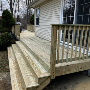 Pressure treated wood deck
