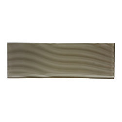 Abolos - Pacific 4 in x 12 in Textured Glass Subway Tile in Tawny - Wall And Floor Tile