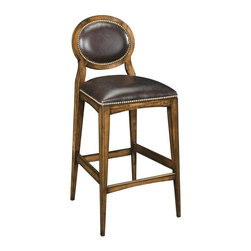 EuroLux Home - New Bar Stool Cocoa Brown Leather Oval - Bar Stools And Counter Stools