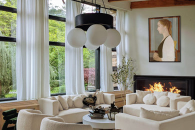 Eclectic living room photo in Philadelphia