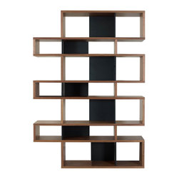 London Composition 2010-003 Walnut Frame Shelving Unit - Bookcases