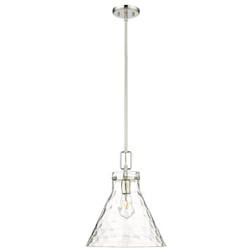 1 Light 14 in. Polished Nickel Pendant