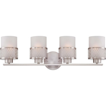 Nuvo Lighting Fusion 4-Light Vanity Fixture with Frosted Glass