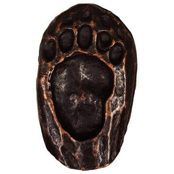 Single Bear Track Right Facing Cabinet Knob, Oil Rubbed Bronze