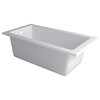 Drop-In White Soaking Bathtub, Fiberglass Acrylic, 66"l X 32"w X 19"h