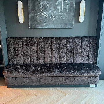 Custom Channel-Back Banquette Upholstery – Residential Installation