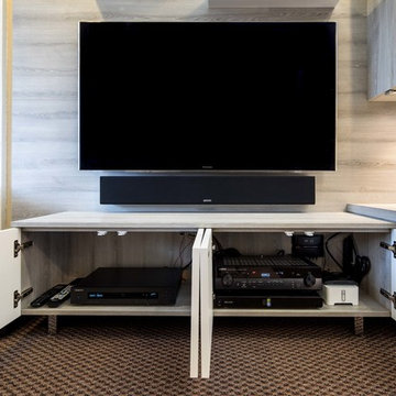 Ash Tabac Media Center with White Acrylic Display - Danville Showroom