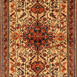 Persian Heris rug 3' X 4'5 - Area Rugs