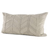 Light Gray Chevron Textured Lumbar Pillow Cover