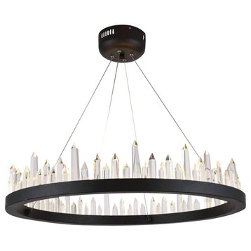 Malta 32-Light Satin Dark Gray Chandelier