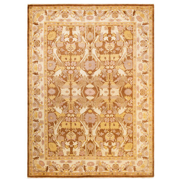 Eclectic, One-of-a-Kind Hand-Knotted Area Rug Yellow, 9' 1" x 12' 5"