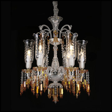 6-Light Golden Crystal Baccarat Chandelier