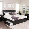 King Select 4-Post Platform Bed With 4 Drawers, Black