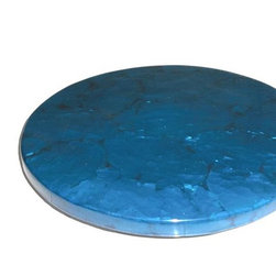 Blue Mother of Pearl Veneer Lazy Susan - Pantry And Cabinet Organizers