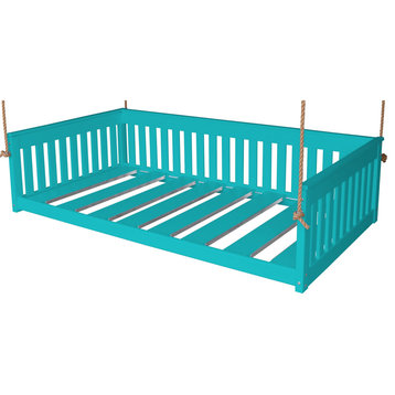 Poly Mission Hanging Daybed with Rope, Aruba Blue, Twin