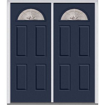 Heirloom Master 1/4 Lite 4-Panel Naval Double Door, 66"x81.75", Right Hand in-Sw