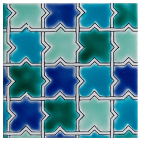 5.91"x5.91" Malaga Moroccan Ceramic Tile, Set Of 10